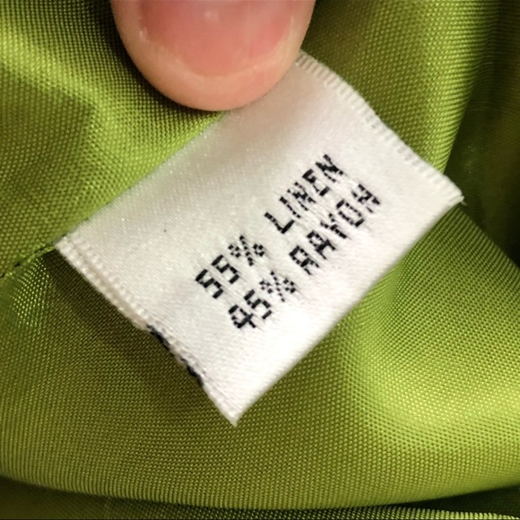 Vintage Style Olive Linen Blend Shift Dress - Chetta B - Size 10 - Midi Dress - Picture 5 of 15